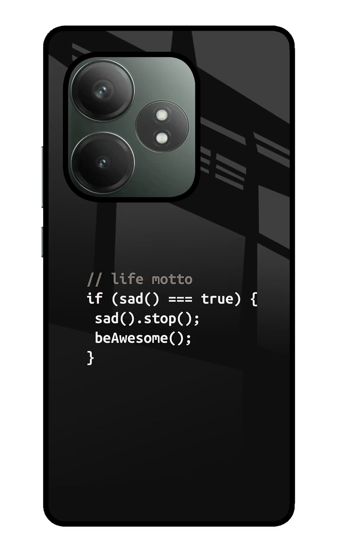 Life Motto Code Realme GT 6T 5G Glass Case Back Cover by Casekaro