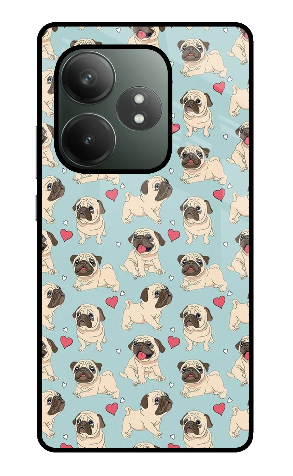 Pug Dog Realme GT 6T 5G Glass Case Back Cover by Casekaro