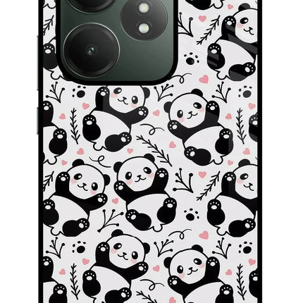 Cute Panda Realme GT 6T 5G Glass Case