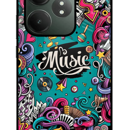 Music Graffiti Realme GT 6T 5G Glass Case