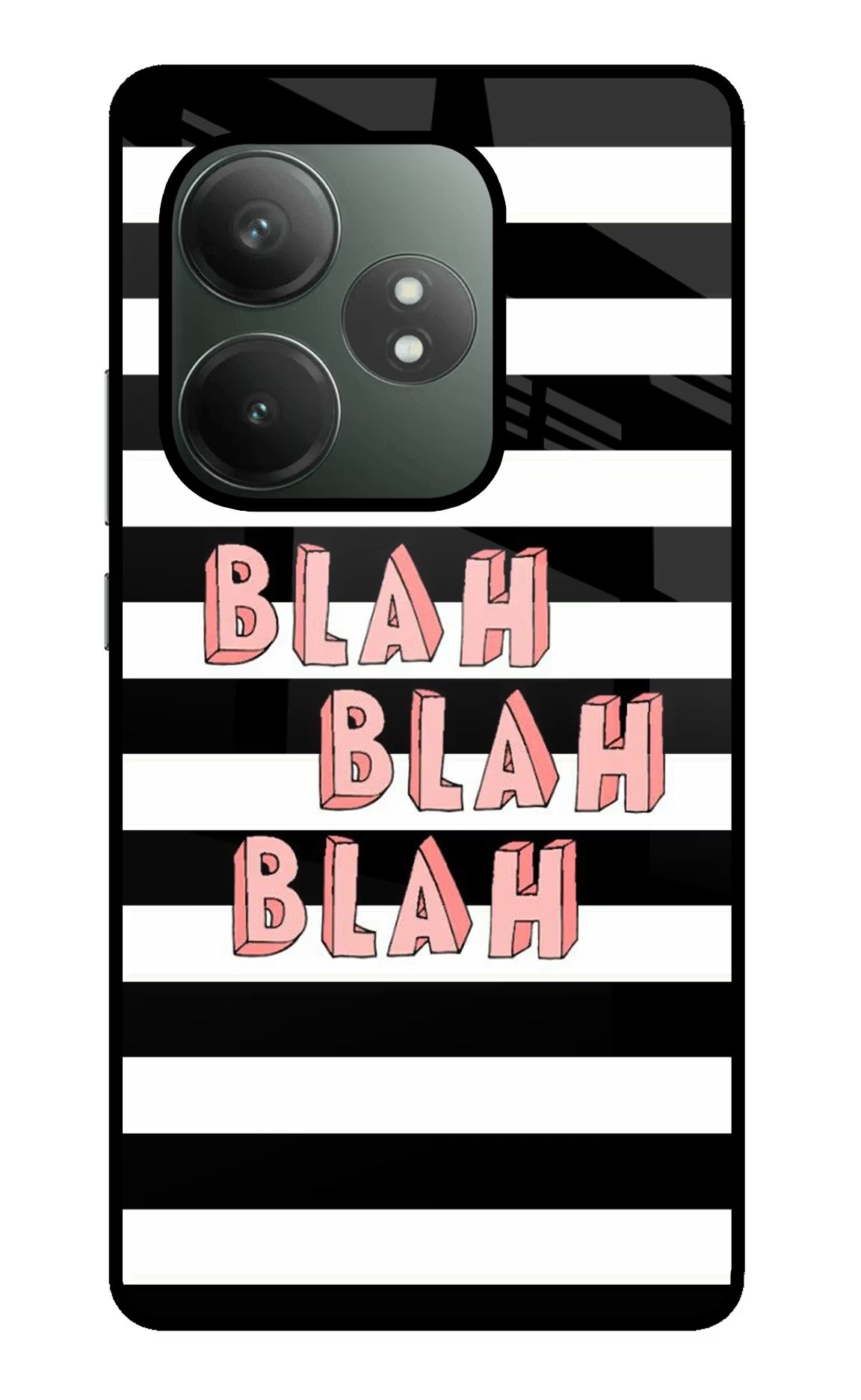 Blah Blah Blah Realme GT 6T 5G Glass Case Back Cover by Casekaro