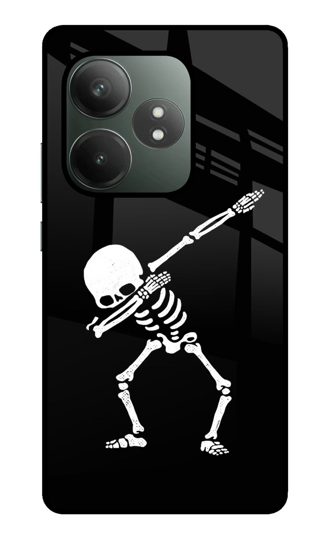 Dabbing Skeleton Art Realme GT 6T 5G Glass Case Back Cover by Casekaro