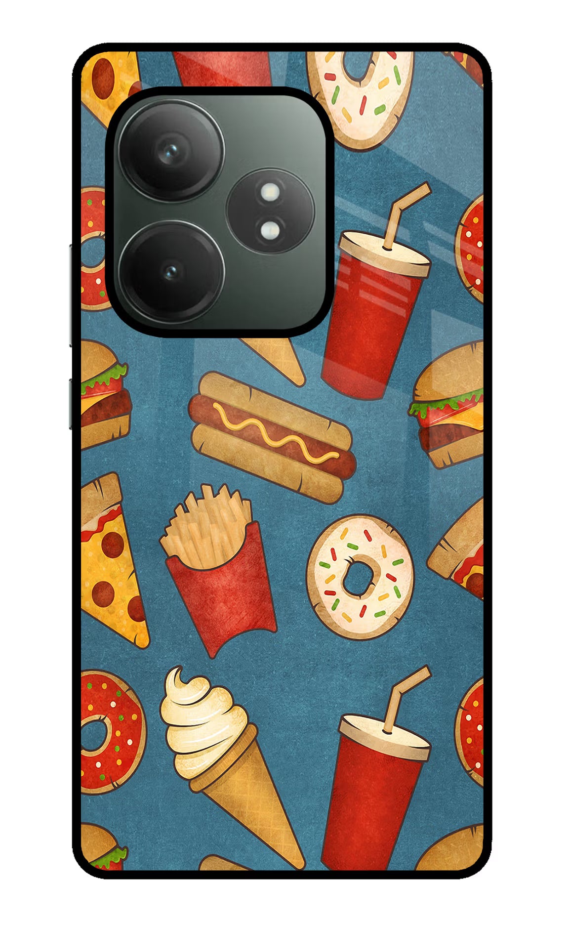 Foodie Realme GT 6T 5G Glass Case Back Cover by Casekaro