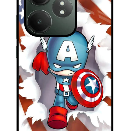 Captain America Realme GT 6T 5G Glass Case