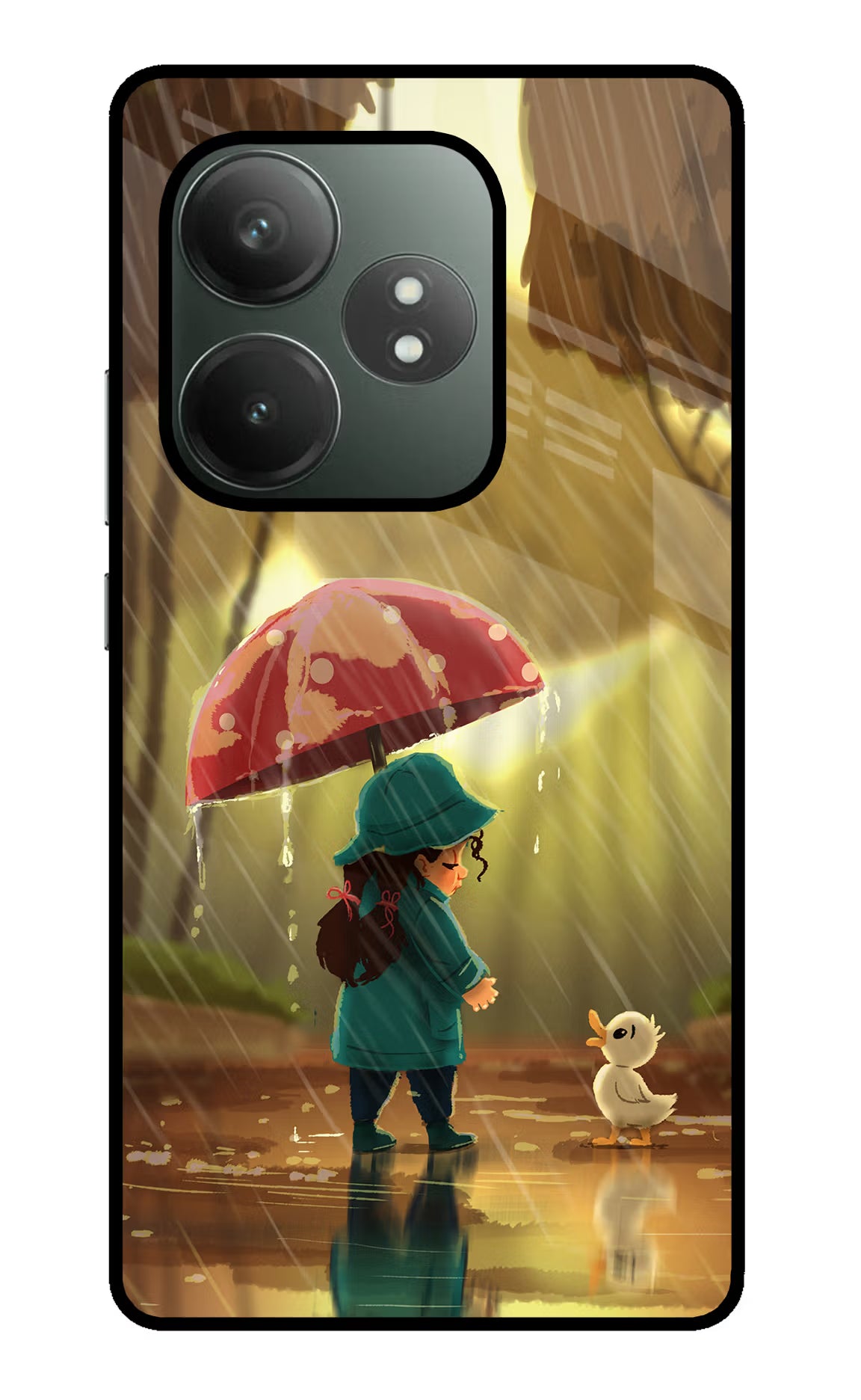 Rainy Day Realme GT 6T 5G Glass Case Back Cover by Casekaro