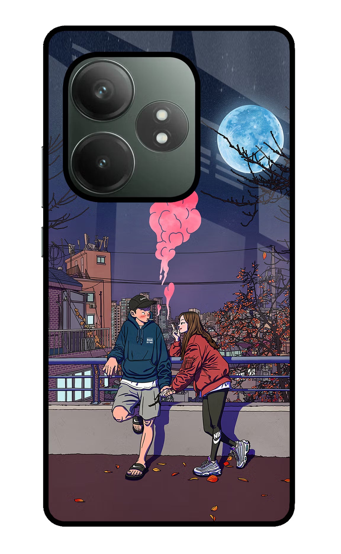 Chilling Couple Realme GT 6T 5G Glass Case Back Cover by Casekaro