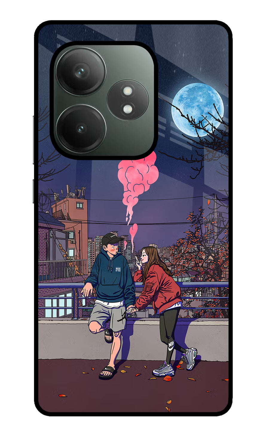 Chilling Couple Realme GT 6T 5G Back Cover, Glass case
