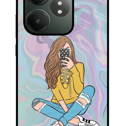 Selfie Girl Realme GT 6T 5G Glass Case