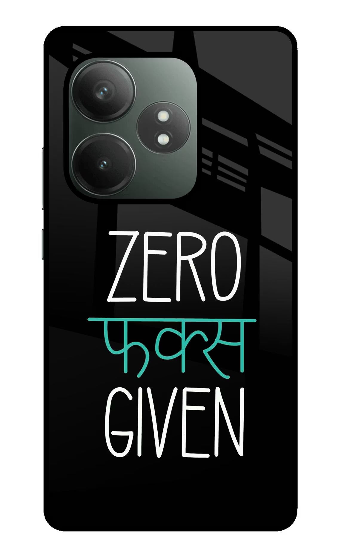 Zero Fucks Given Realme GT 6T 5G Glass Case Back Cover by Casekaro