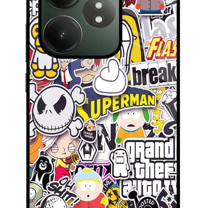 Sticker Bomb Realme GT 6T 5G Glass Case