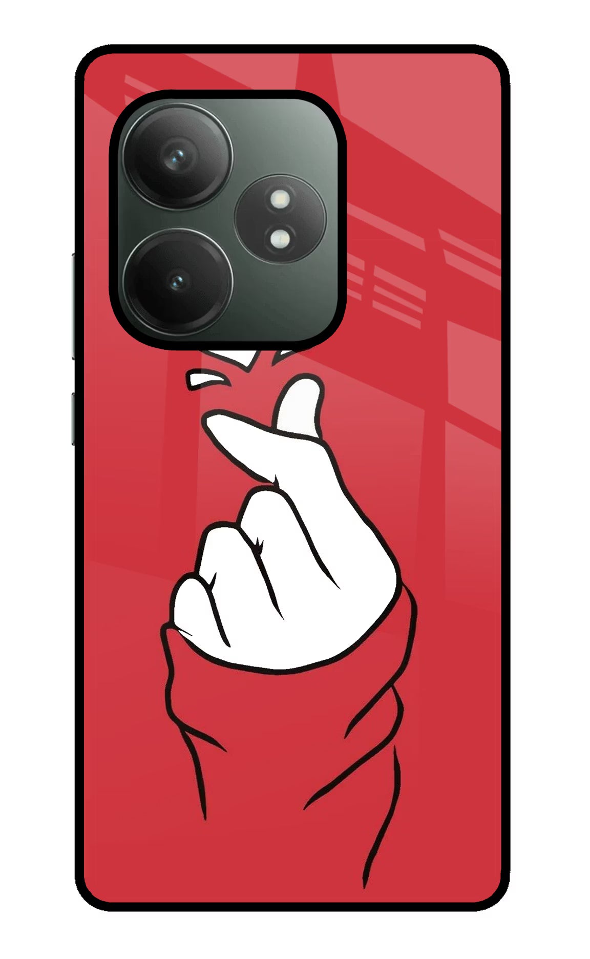 Korean Love Sign Realme GT 6T 5G Glass Case Back Cover by Casekaro