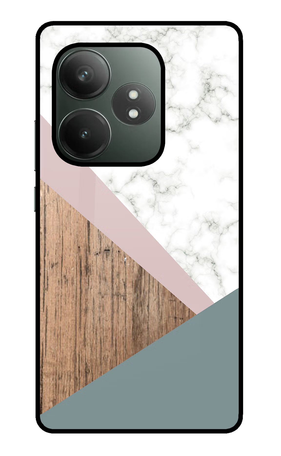 Marble wood Abstract Realme GT 6T 5G Glass Case Back Cover by Casekaro
