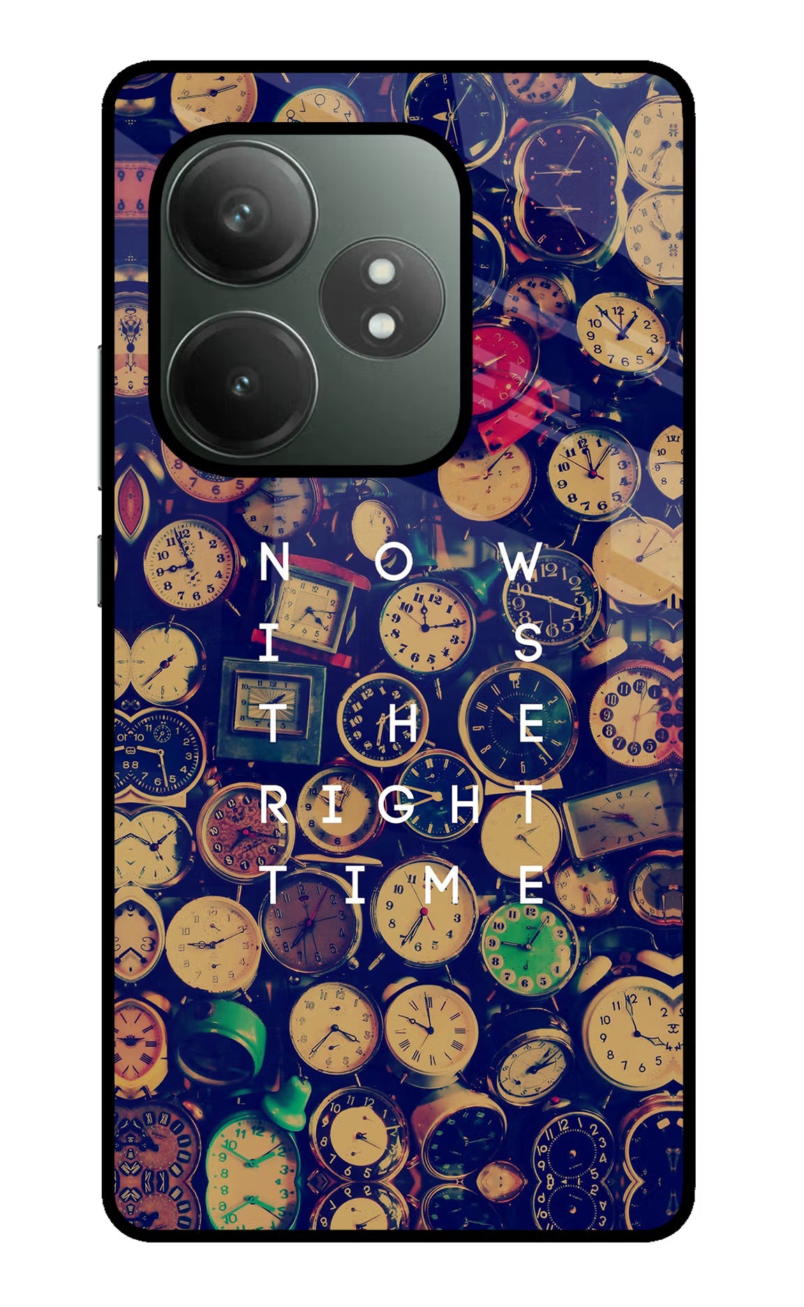 Now is the Right Time Quote Realme GT 6T 5G Glass Case Back Cover by Casekaro