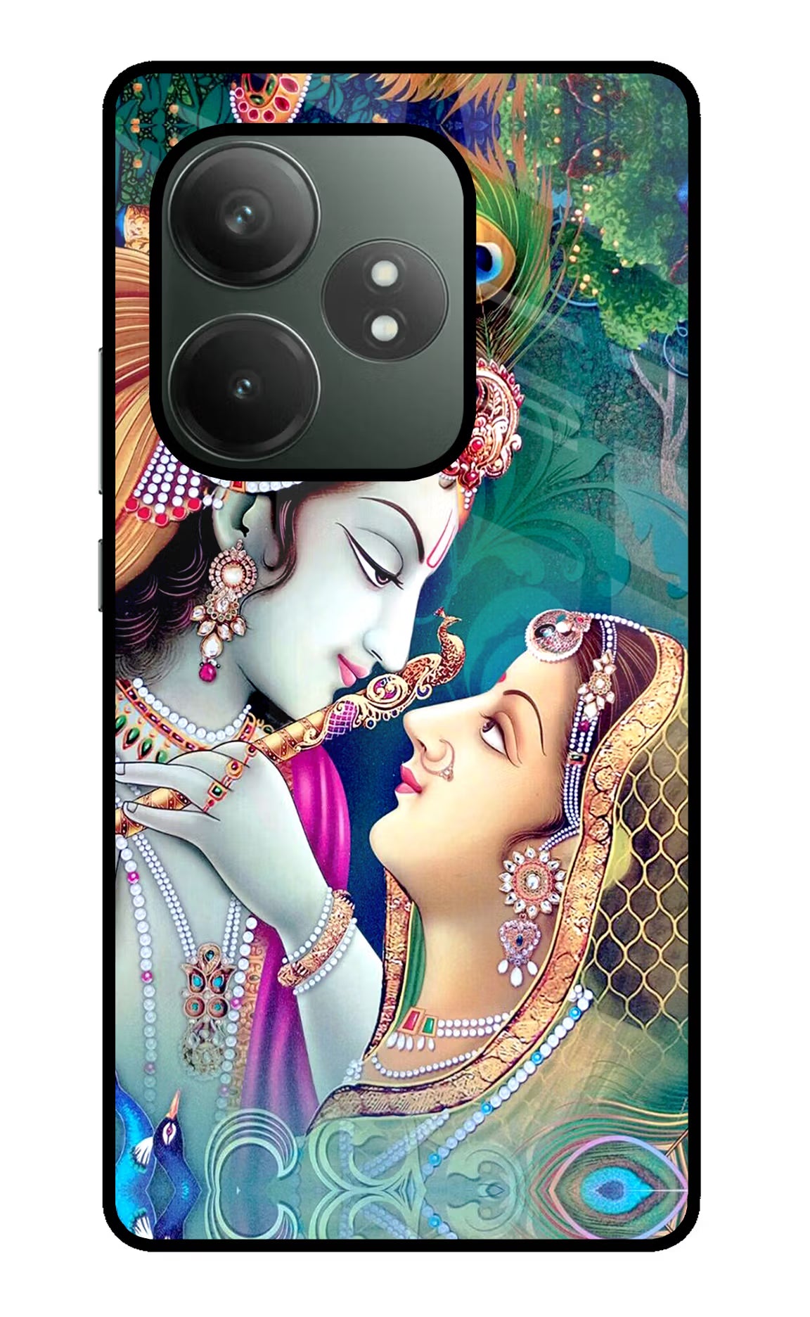 Lord Radha Krishna Realme GT 6T 5G Glass Case Back Cover by Casekaro