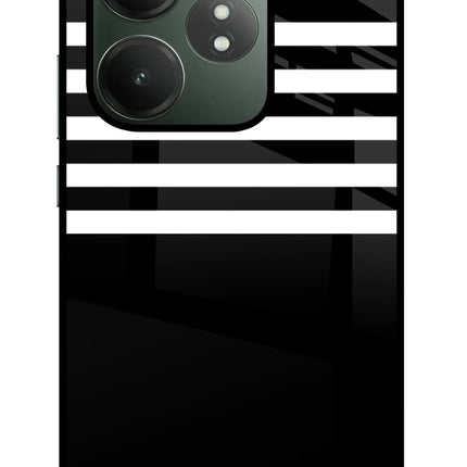 Black and White Print Realme GT 6T 5G Glass Case