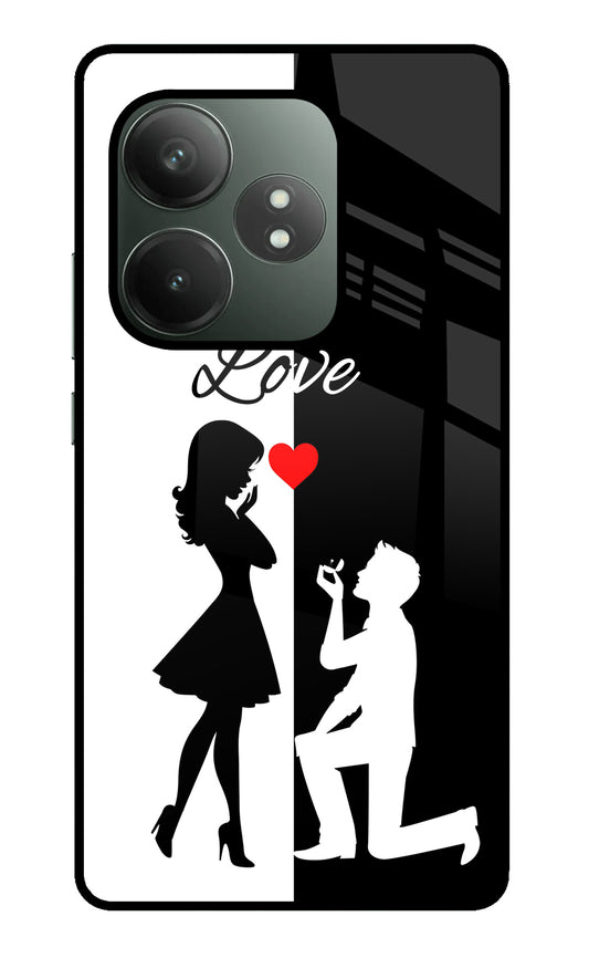 Love Propose Black And White Realme GT 6T 5G Glass Case