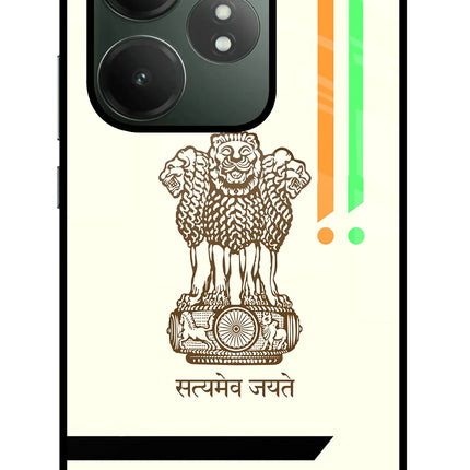 Satyamev Jayate Brown Logo Realme GT 6T 5G Glass Case