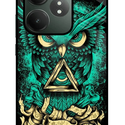Green Owl Realme GT 6T 5G Glass Case