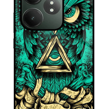 Green Owl Realme GT 6T 5G Glass Case