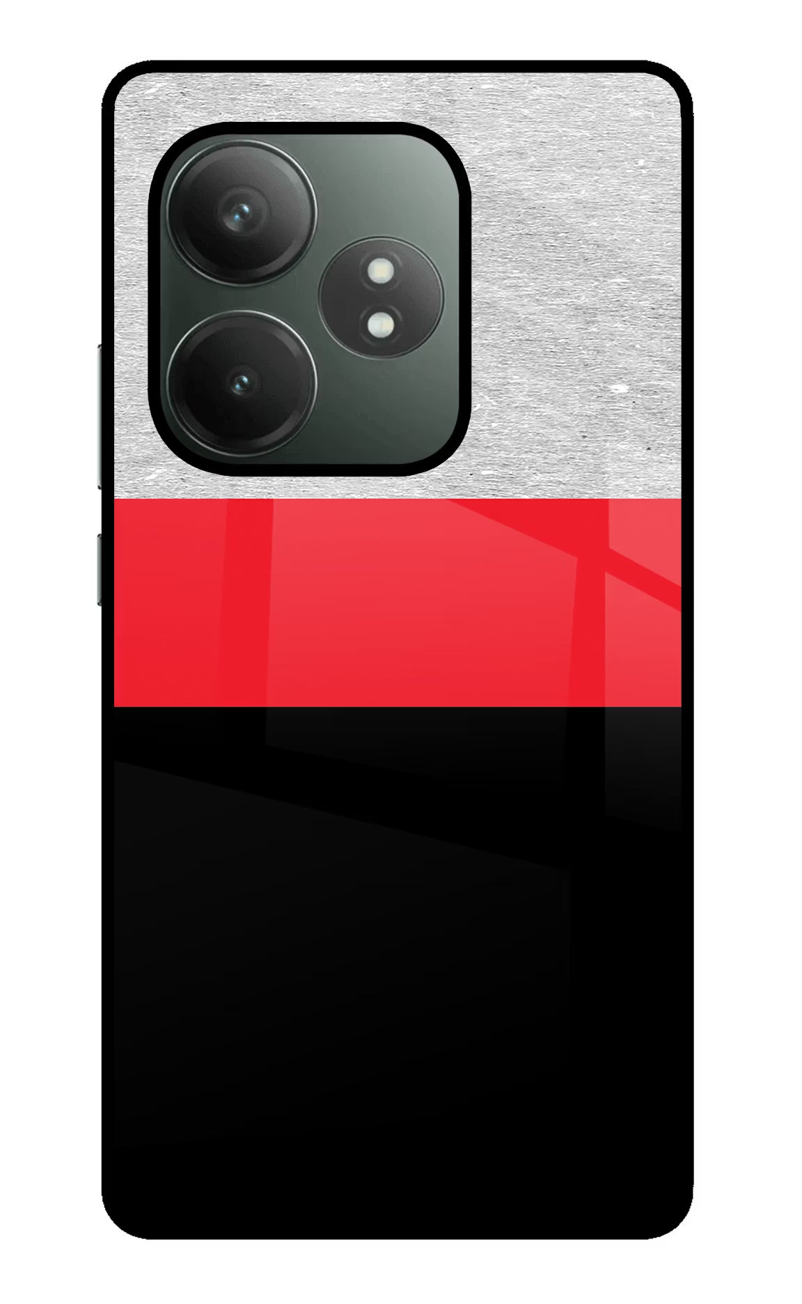 Tri Color Pattern Realme GT 6T 5G Glass Case Back Cover by Casekaro