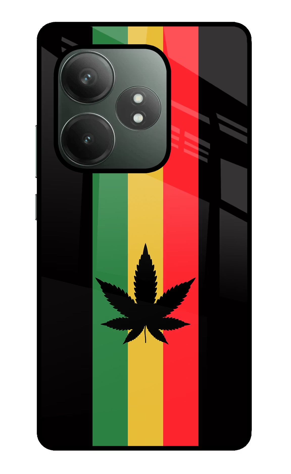 Weed Flag Realme GT 6T 5G Glass Case Back Cover by Casekaro