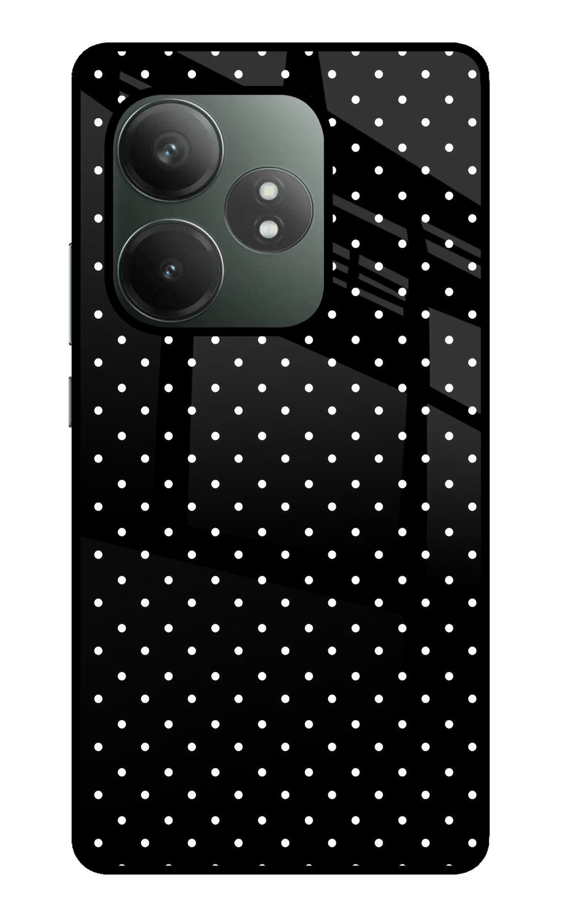 White Dots Realme GT 6T 5G Glass Case Back Cover by Casekaro