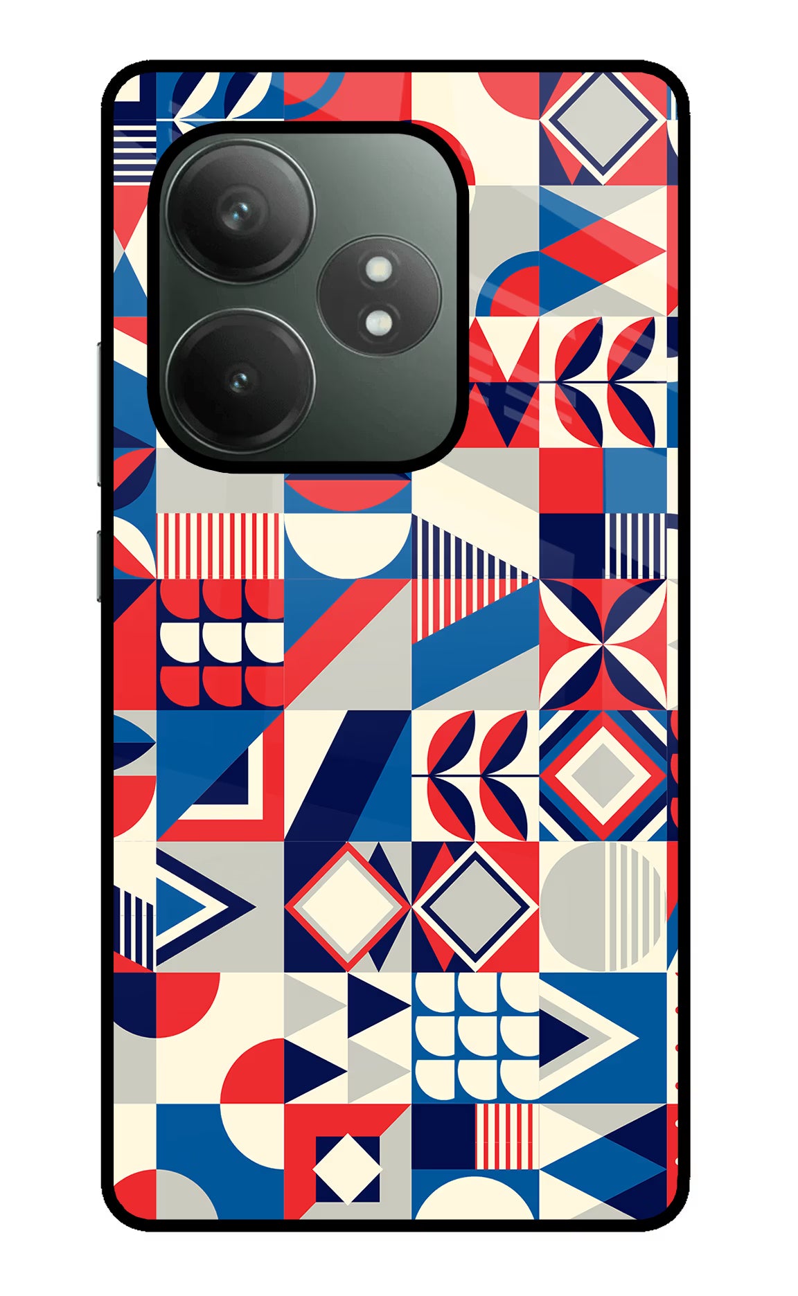 Colorful Pattern Realme GT 6T 5G Glass Case Back Cover by Casekaro