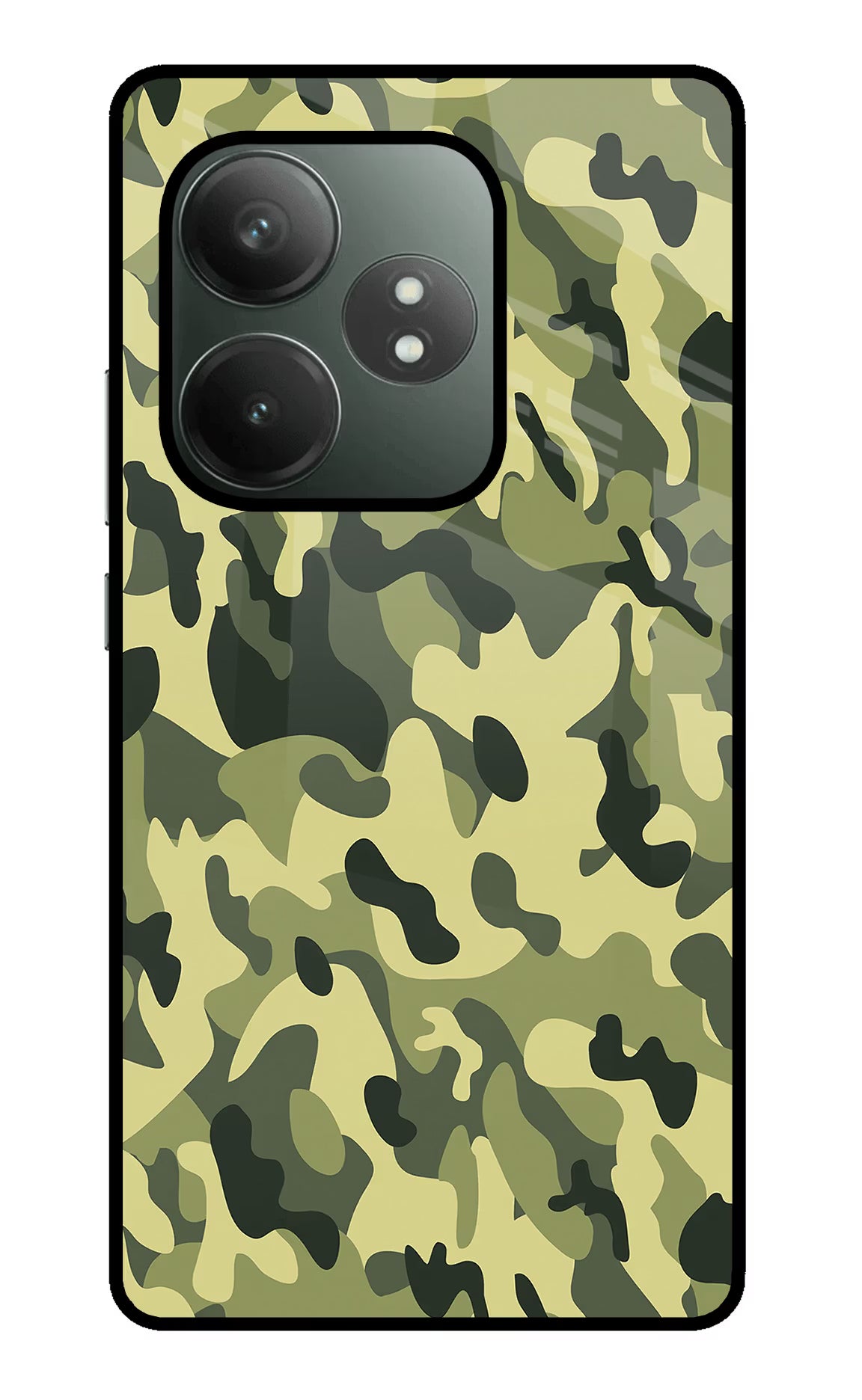 Camouflage Realme GT 6T 5G Glass Case Back Cover by Casekaro