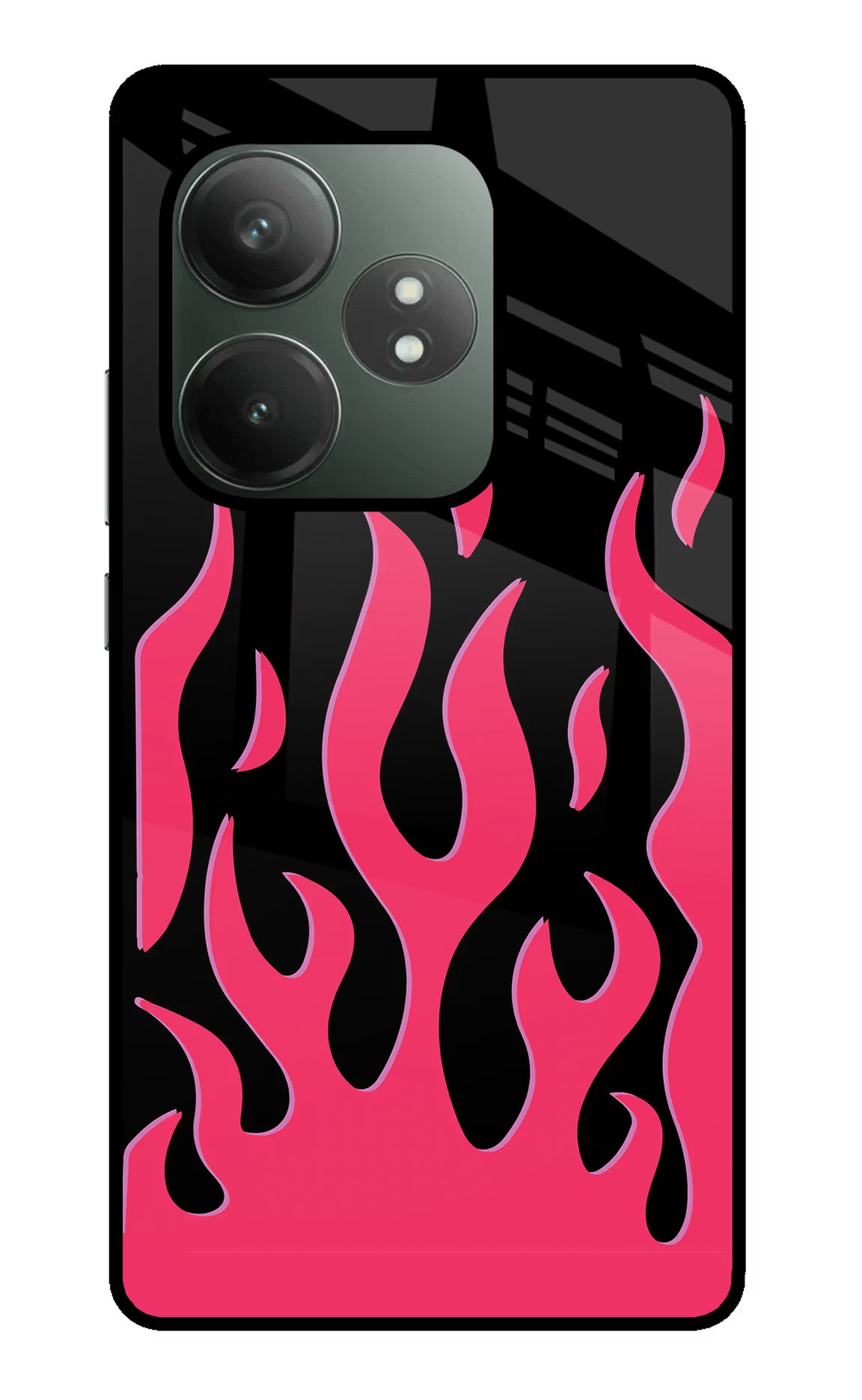 Fire Flames Realme GT 6T 5G Glass Case Back Cover by Casekaro