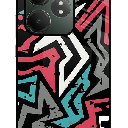 Geometric Graffiti Realme GT 6T 5G Glass Case