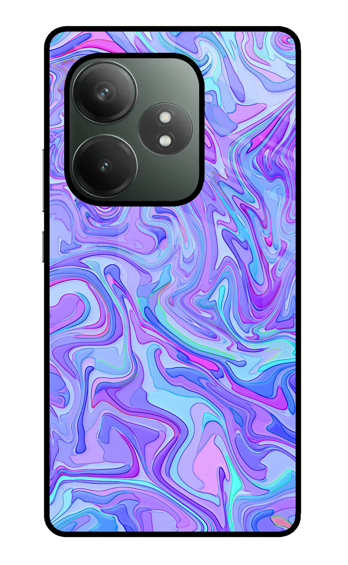 Glitter Realme GT 6T 5G Glass Case Back Cover by Casekaro