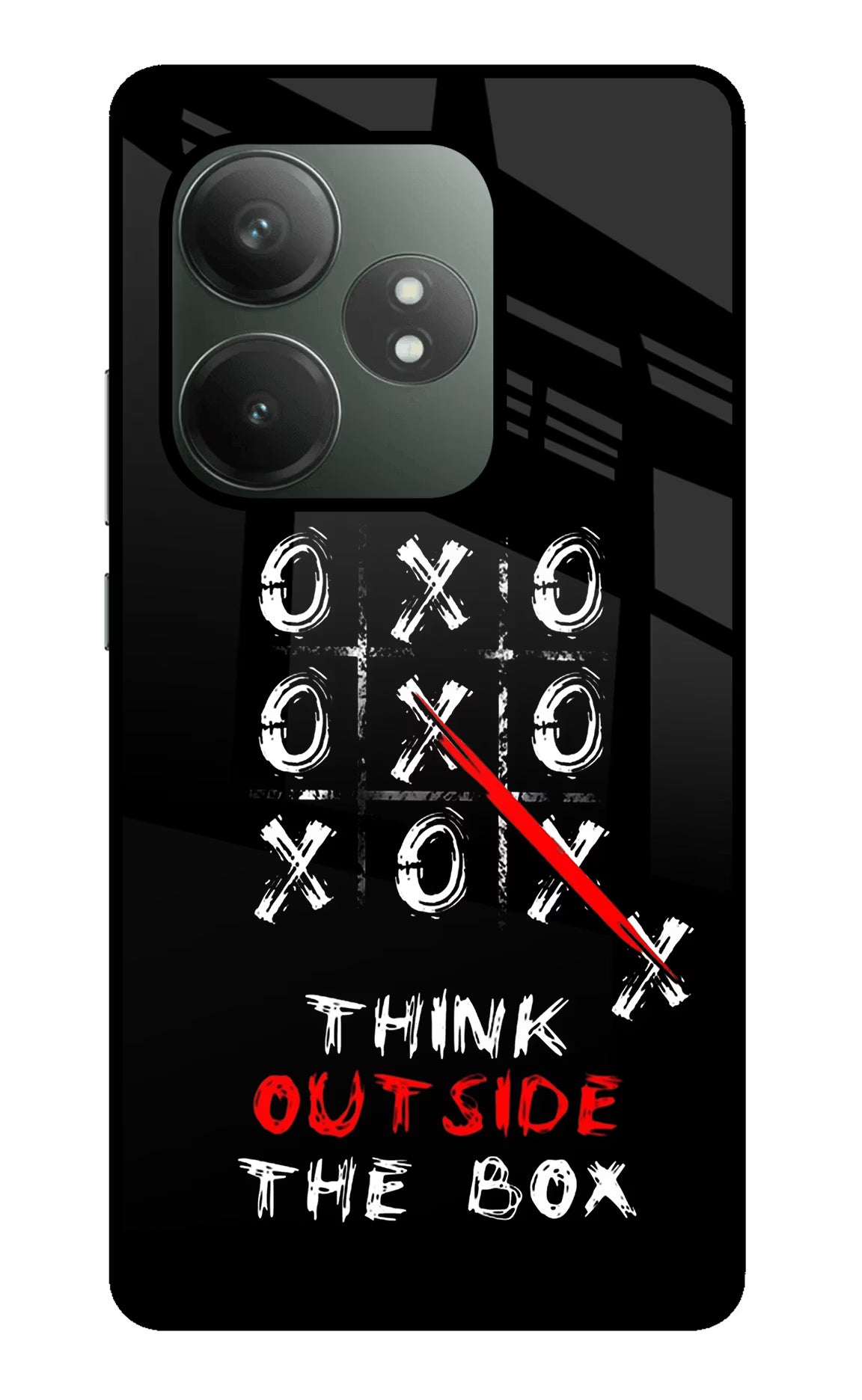 Think out of the BOX Realme GT 6T 5G Glass Case Back Cover by Casekaro