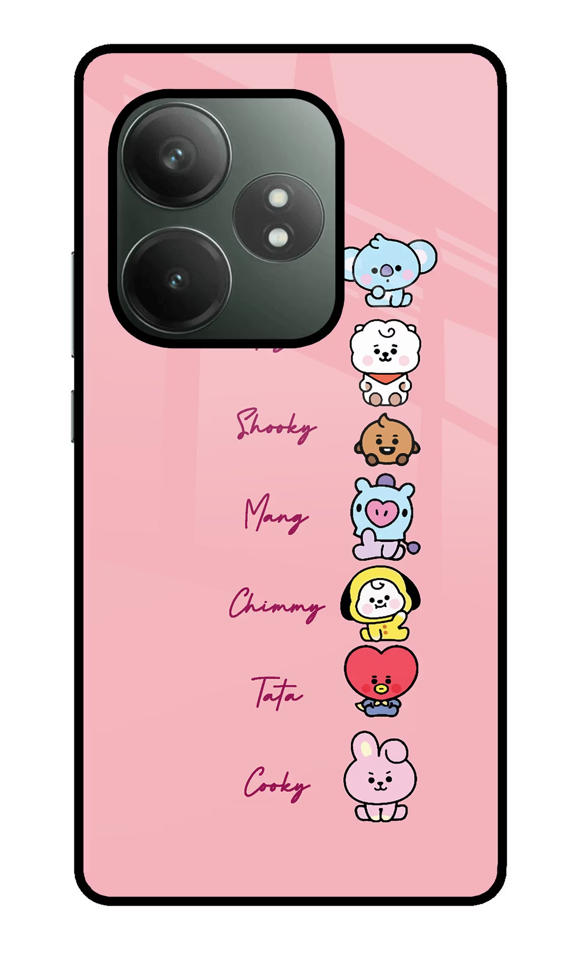 BTS names Realme GT 6T 5G Glass Case Back Cover by Casekaro