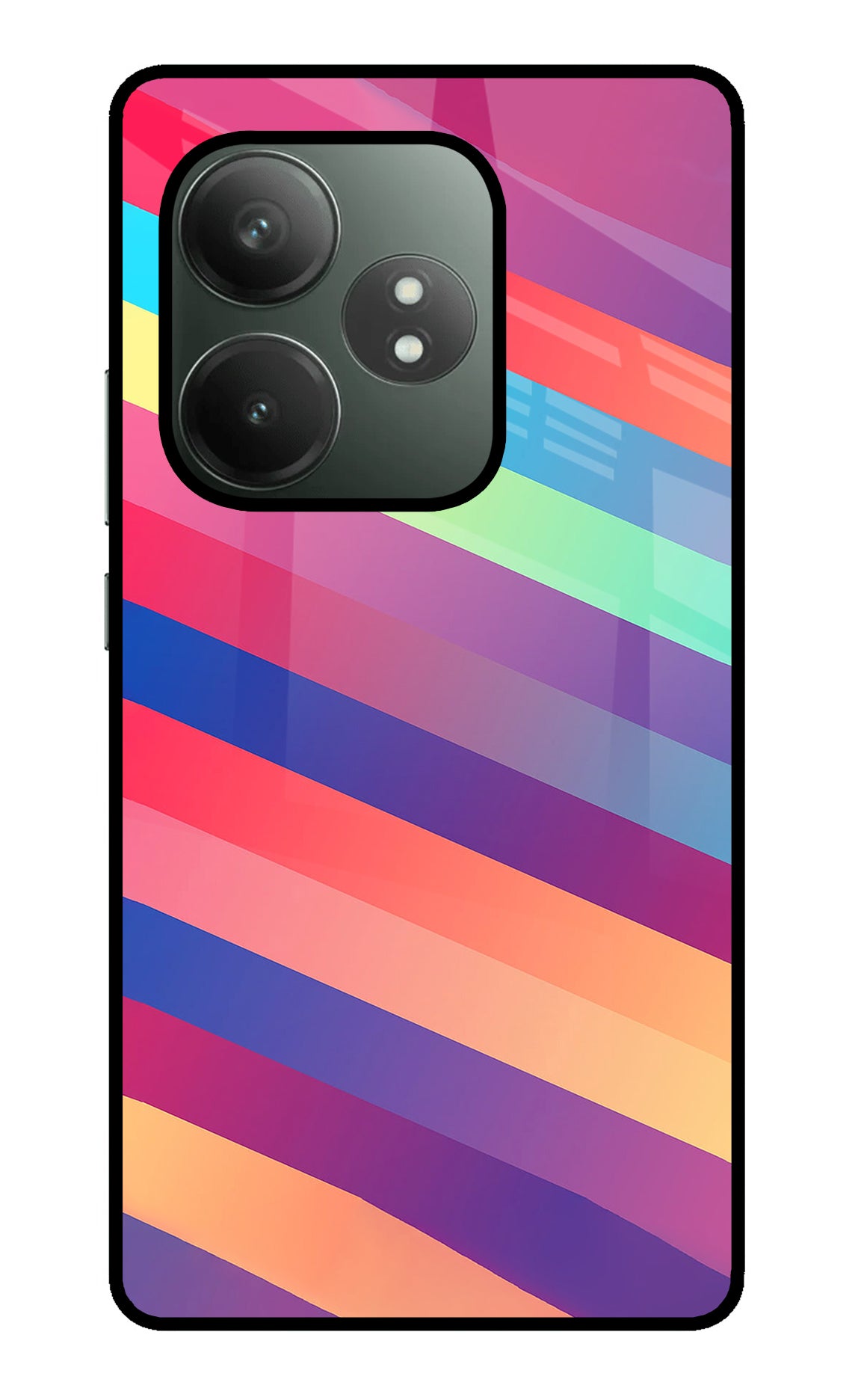 Stripes color Realme GT 6T 5G Glass Case