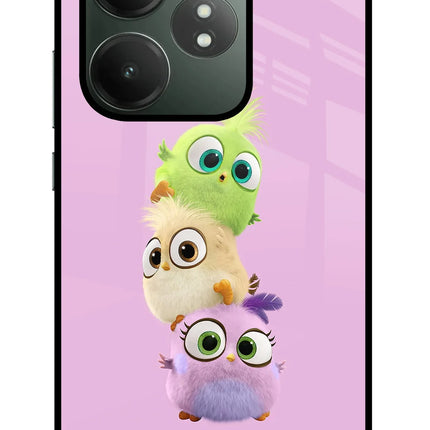 Cute Little Birds Realme GT 6T 5G Glass Case
