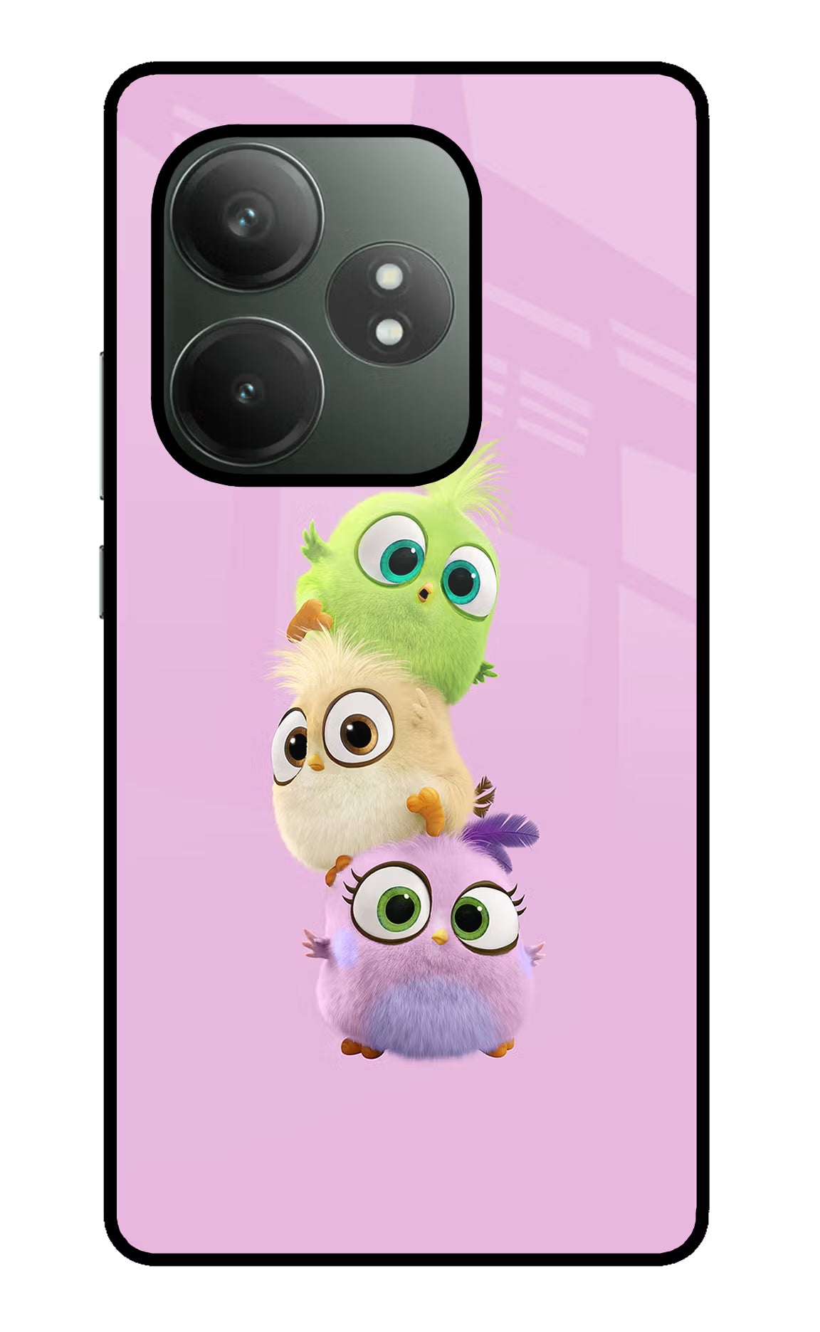 Cute Little Birds Realme GT 6T 5G Glass Case Back Cover by Casekaro