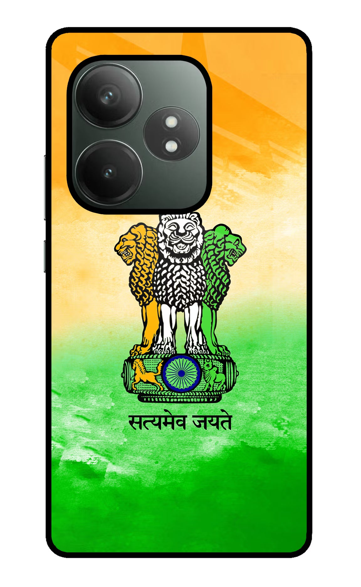 Satyamev Jayate Flag Realme GT 6T 5G Glass Case Back Cover by Casekaro