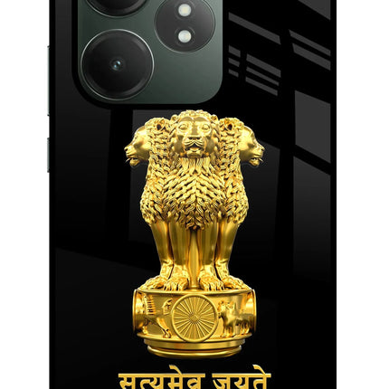 Satyamev Jayate Golden Realme GT 6T 5G Glass Case