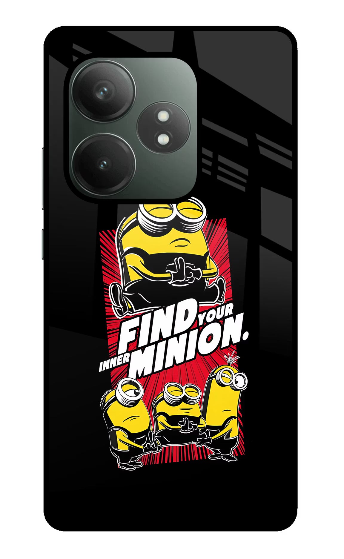Find your inner Minion Realme GT 6T 5G Glass Case Back Cover by Casekaro