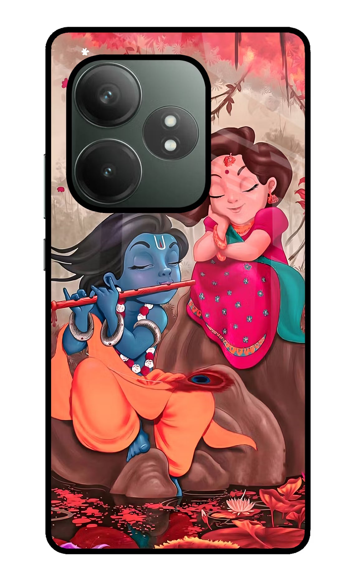Radhe Krishna Realme GT 6T 5G Glass Case Back Cover by Casekaro