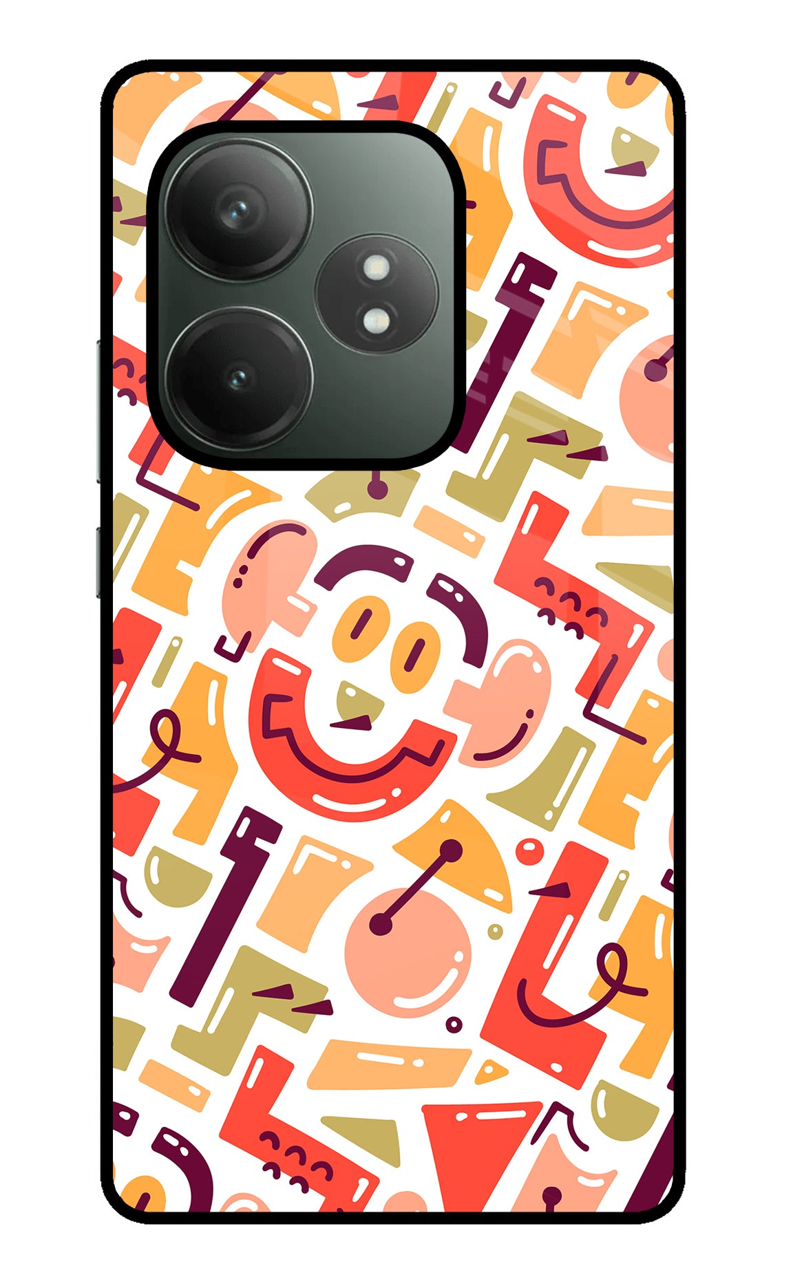 Doodle Pattern Realme GT 6T 5G Glass Case