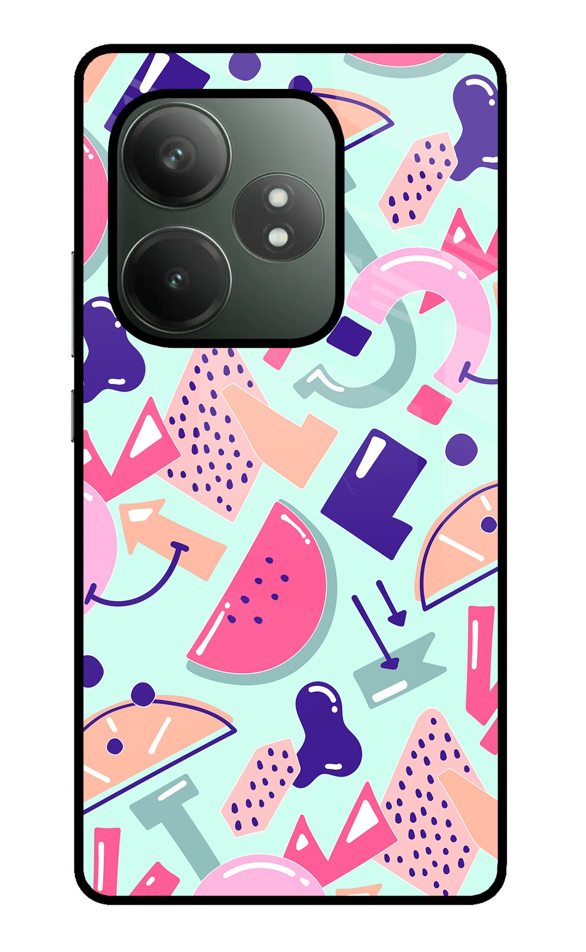 Doodle Pattern Realme GT 6T 5G Glass Case