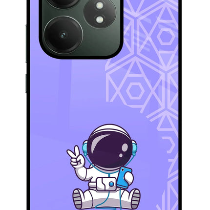 Cute Astronaut Chilling Realme GT 6T 5G Glass Case