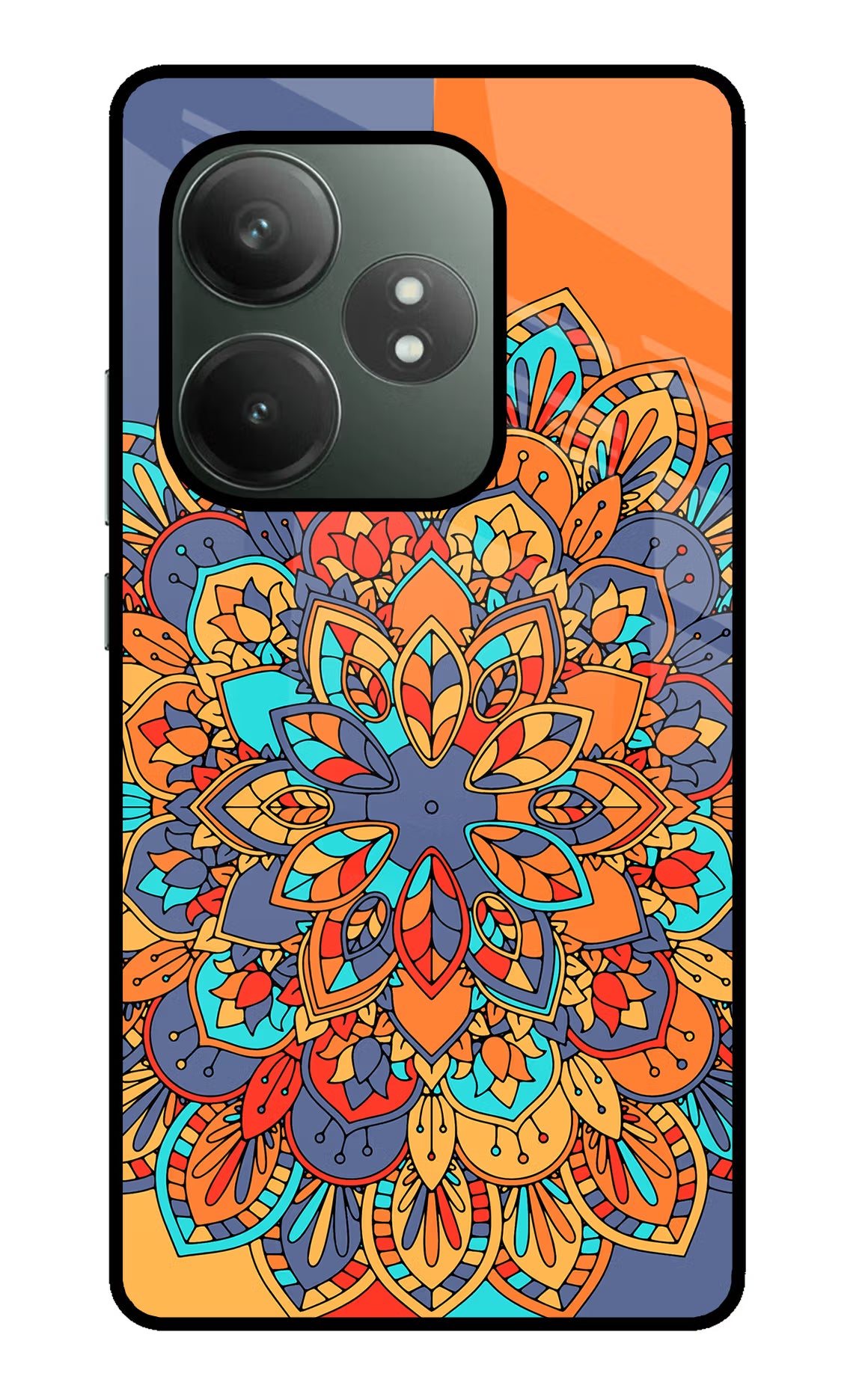 Color Mandala Realme GT 6T 5G Glass Case Back Cover by Casekaro