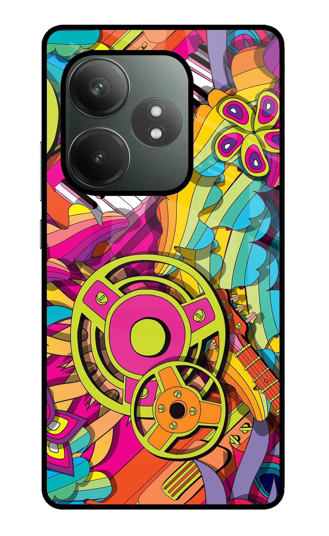 Music Doodle Realme GT 6T 5G Glass Case