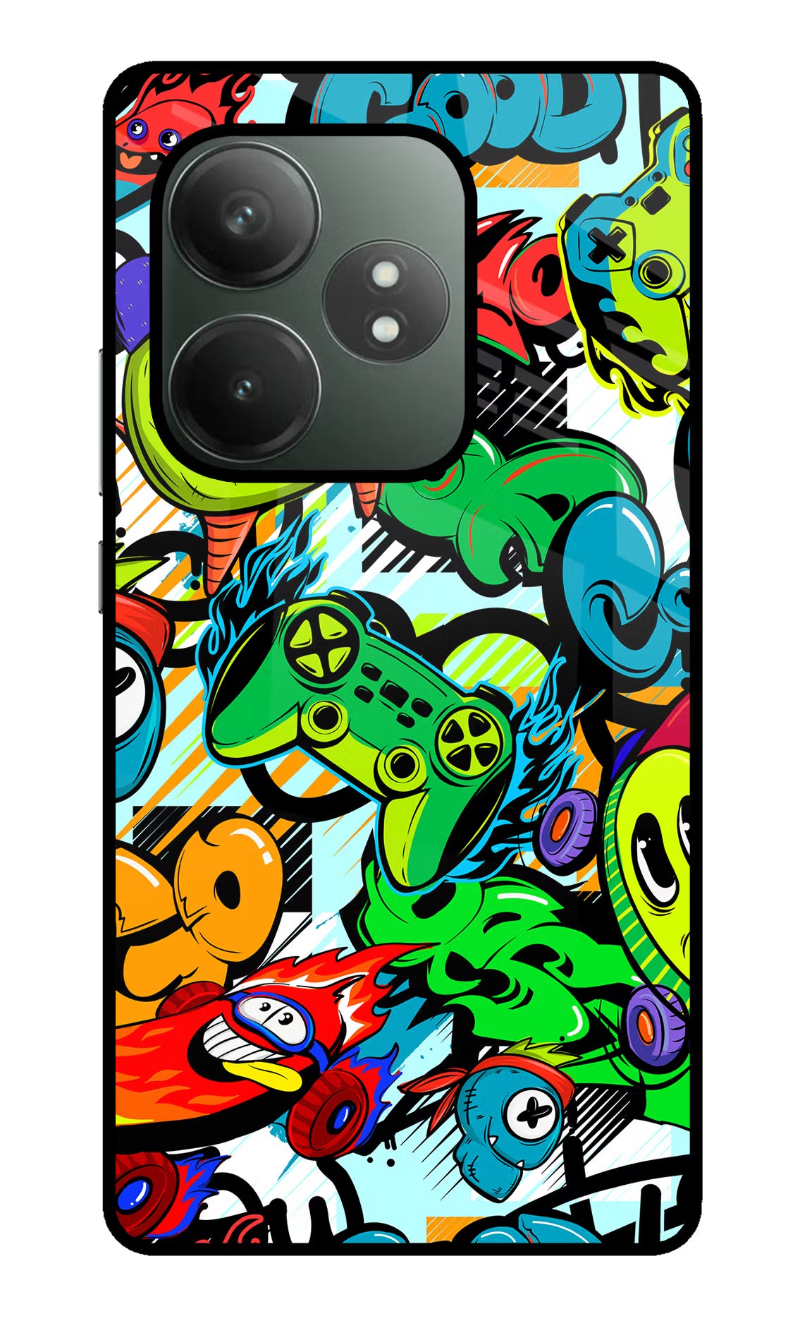Game Doodle Realme GT 6T 5G Glass Case Back Cover by Casekaro