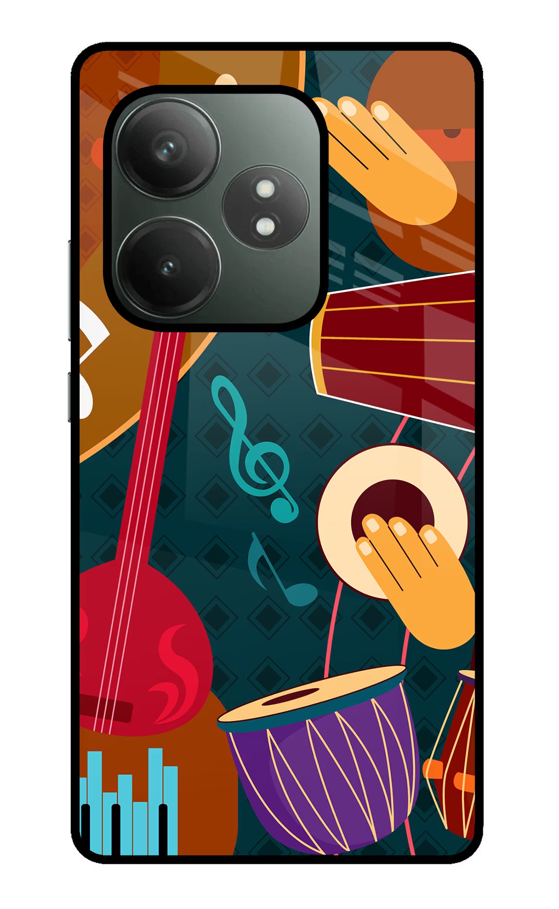 Music Instrument Realme GT 6T 5G Glass Case Back Cover by Casekaro