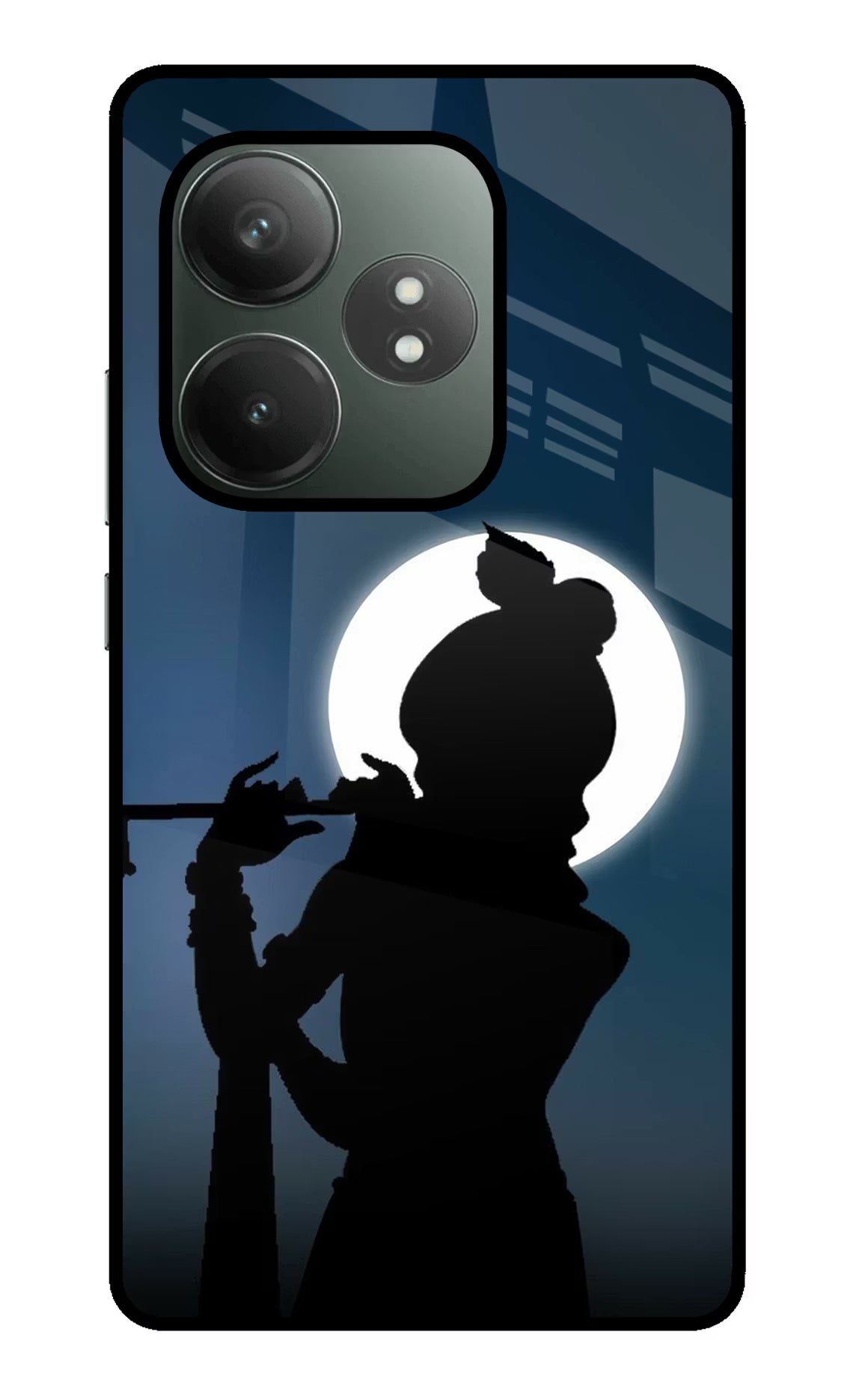 Shri Krishna Silhouette Realme GT 6T 5G Glass Case Back Cover by Casekaro