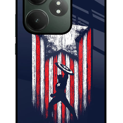 Captain America Marvel Art Realme GT 6T 5G Glass Case