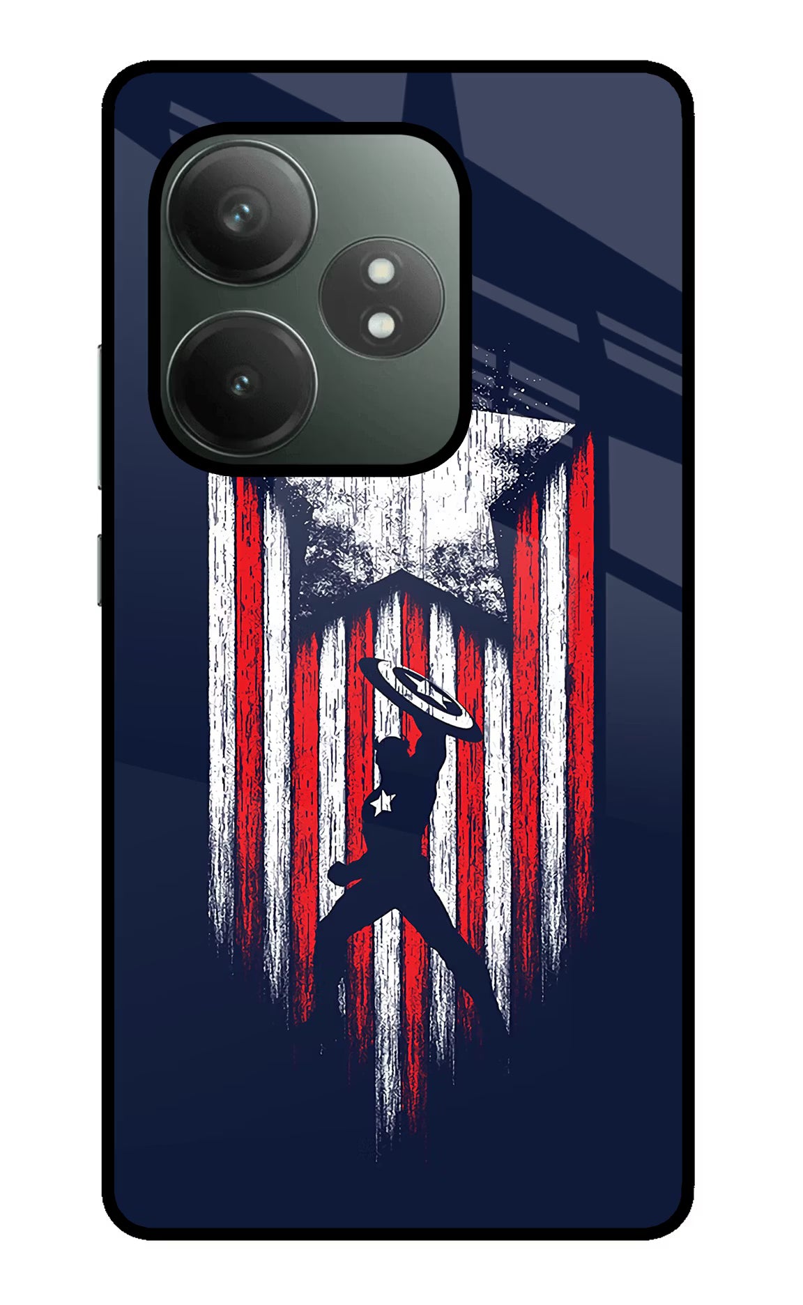 Captain America Marvel Art Realme GT 6T 5G Glass Case Back Cover by Casekaro